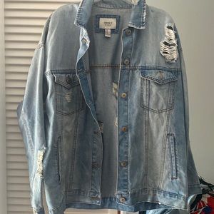 Distressed denim jacket